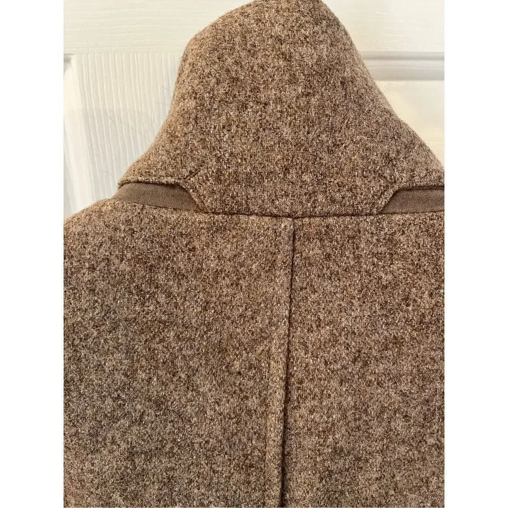 Jos. A. Bank Tan Marled Wool Blend Button Zipper Cost sz LL or 44-48” EUC